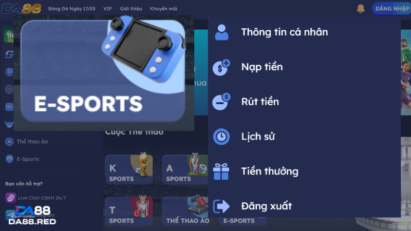 Các bước cá độ tại E Sports