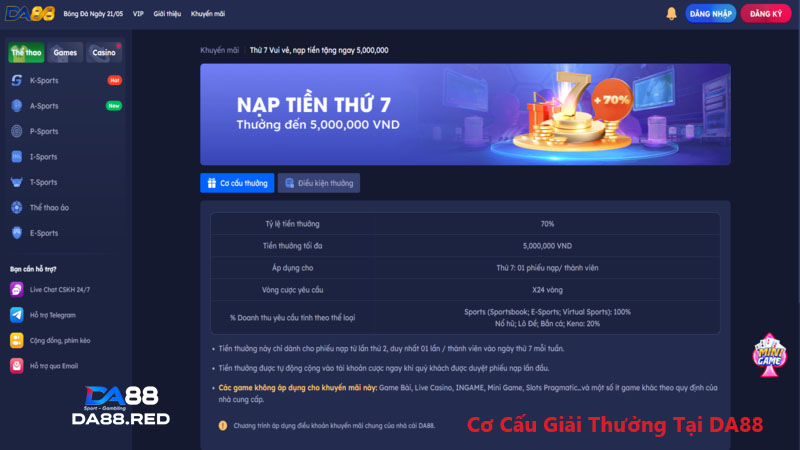 Chi tiết khuyến mãi nạp tiền thứ 7