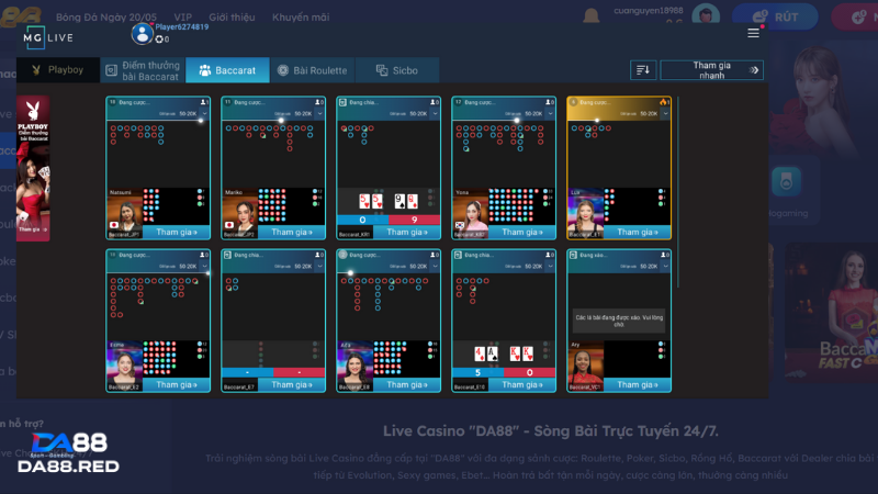 Tỷ lệ cược live casino khắt khe