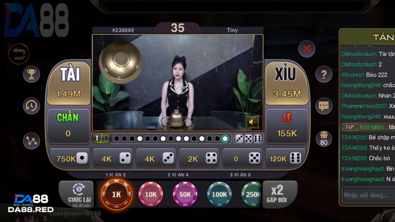 trò chơi tài xỉu tại live casino