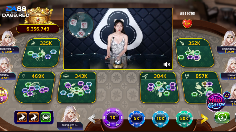 Bầu cua tại sảnh game live casino