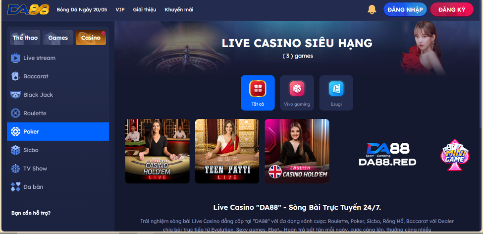 Kiếm lời cực lớn chỉ cần đến live casino hoàn trả 0,5% 