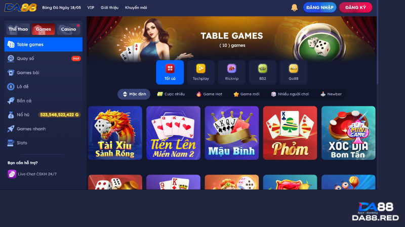 Giới thiệu sảnh table games